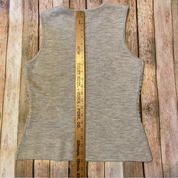 Paraphrase Textured 100% Merino Wool M Women’s Vest Beige/Gray Made in Australia - Picture 7 of 7
